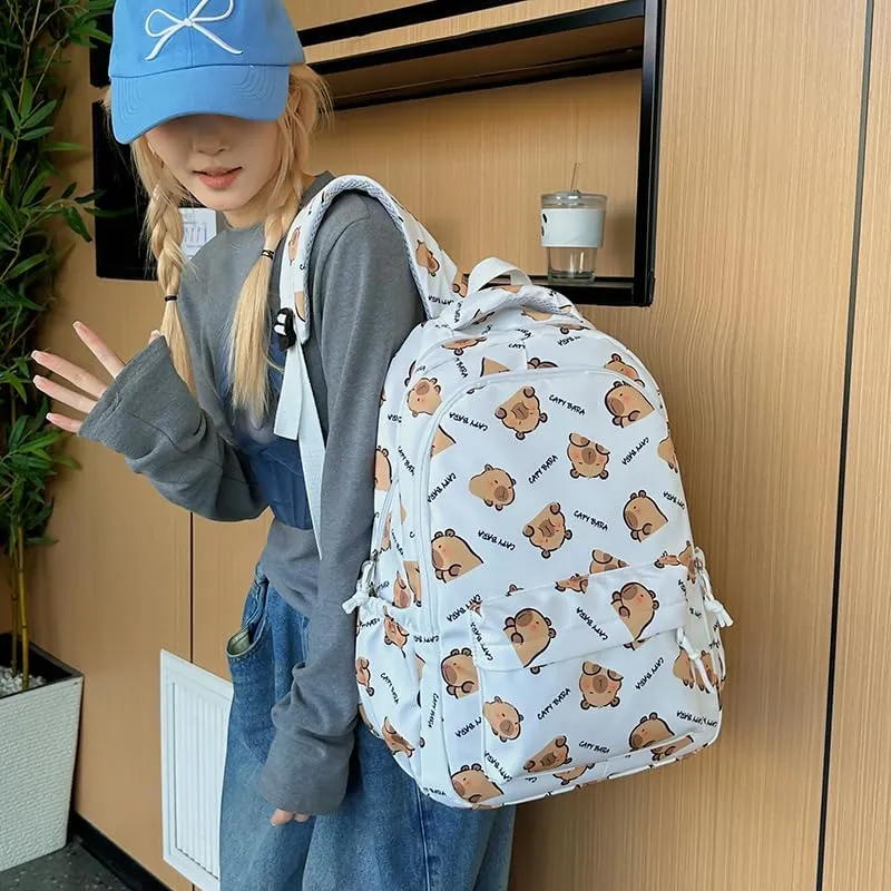 Capybara Backpack Ita Bag Breathable Cute Cartoon Mochila Capybara Bag Funny Kawaii Backpack