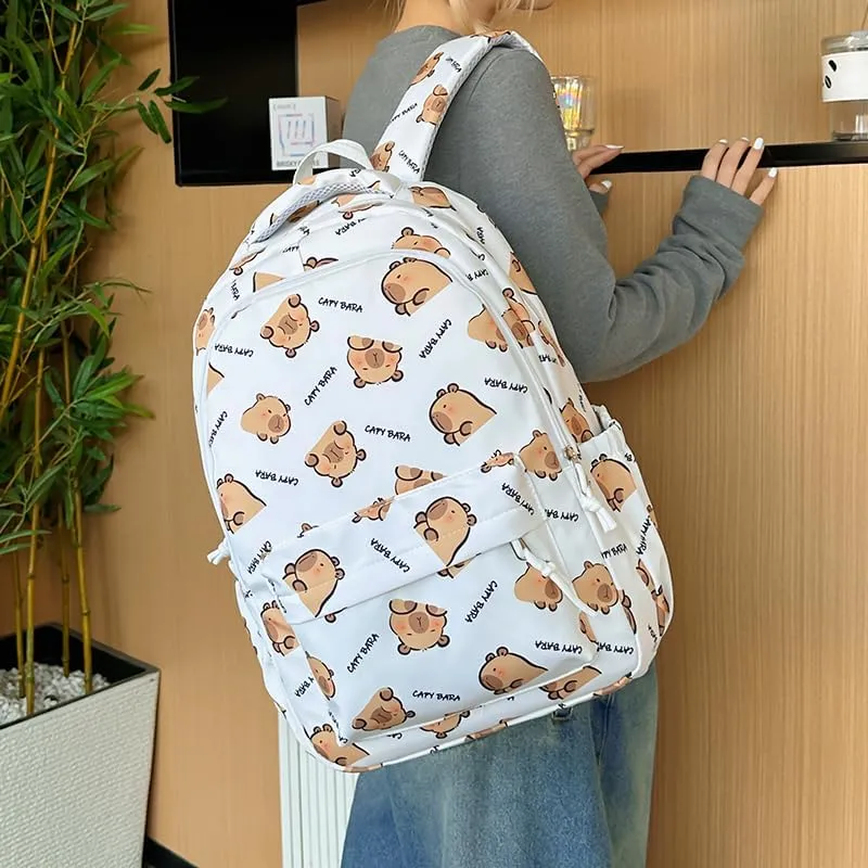 Capybara Backpack Ita Bag Breathable Cute Cartoon Mochila Capybara Bag Funny Kawaii Backpack