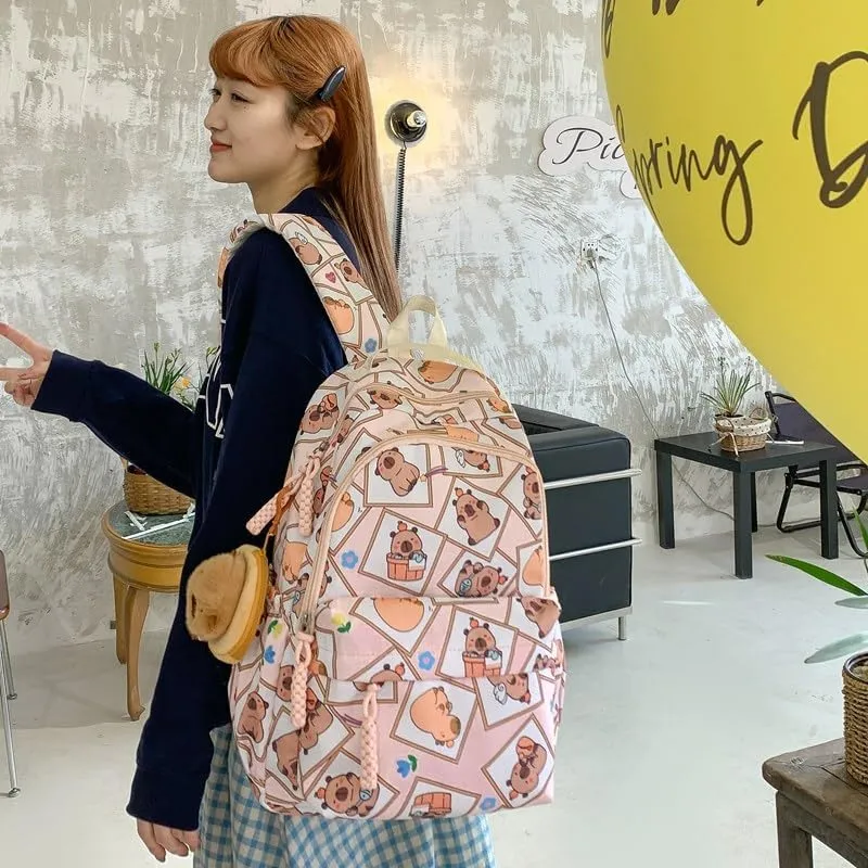 Capybara Backpack Ita Bag Breathable Cute Cartoon Mochila Capybara Bag Funny Kawaii Backpack