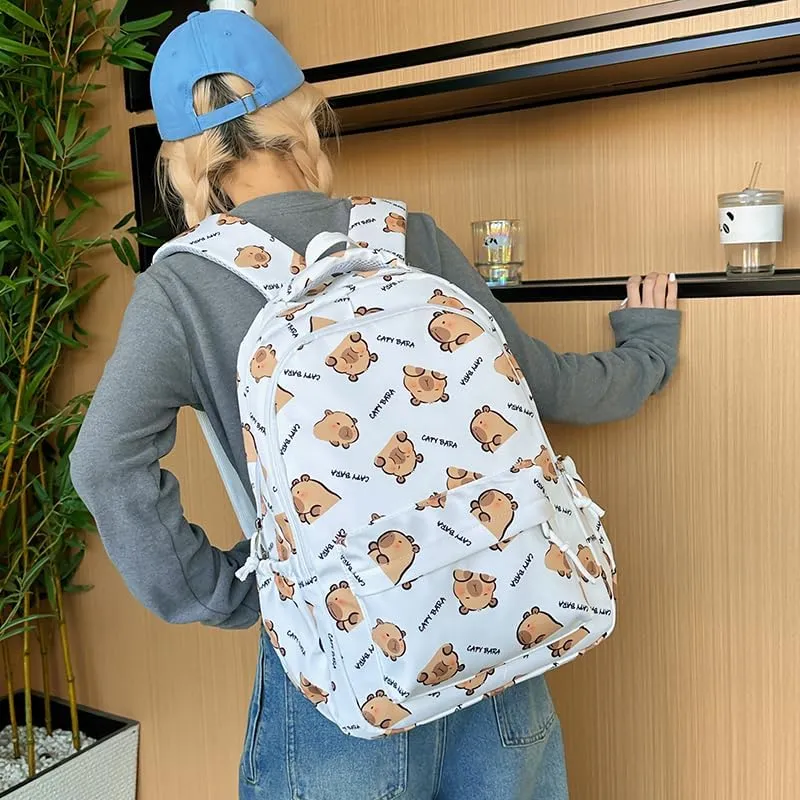 Capybara Backpack Ita Bag Breathable Cute Cartoon Mochila Capybara Bag Funny Kawaii Backpack