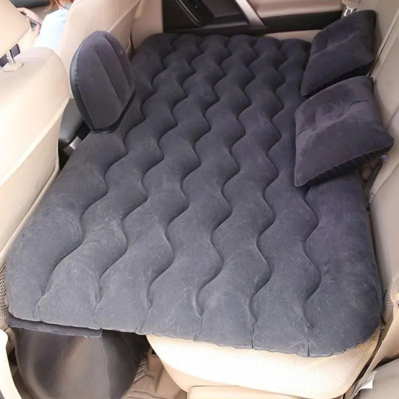 Car Air Mattress for GMC Yukon 2000–2006, Inflatable Back Seat Sleeping Pad with Pump & 2 Pillows, Folding Portable Camping Bed for Travel& Road Trips,Black