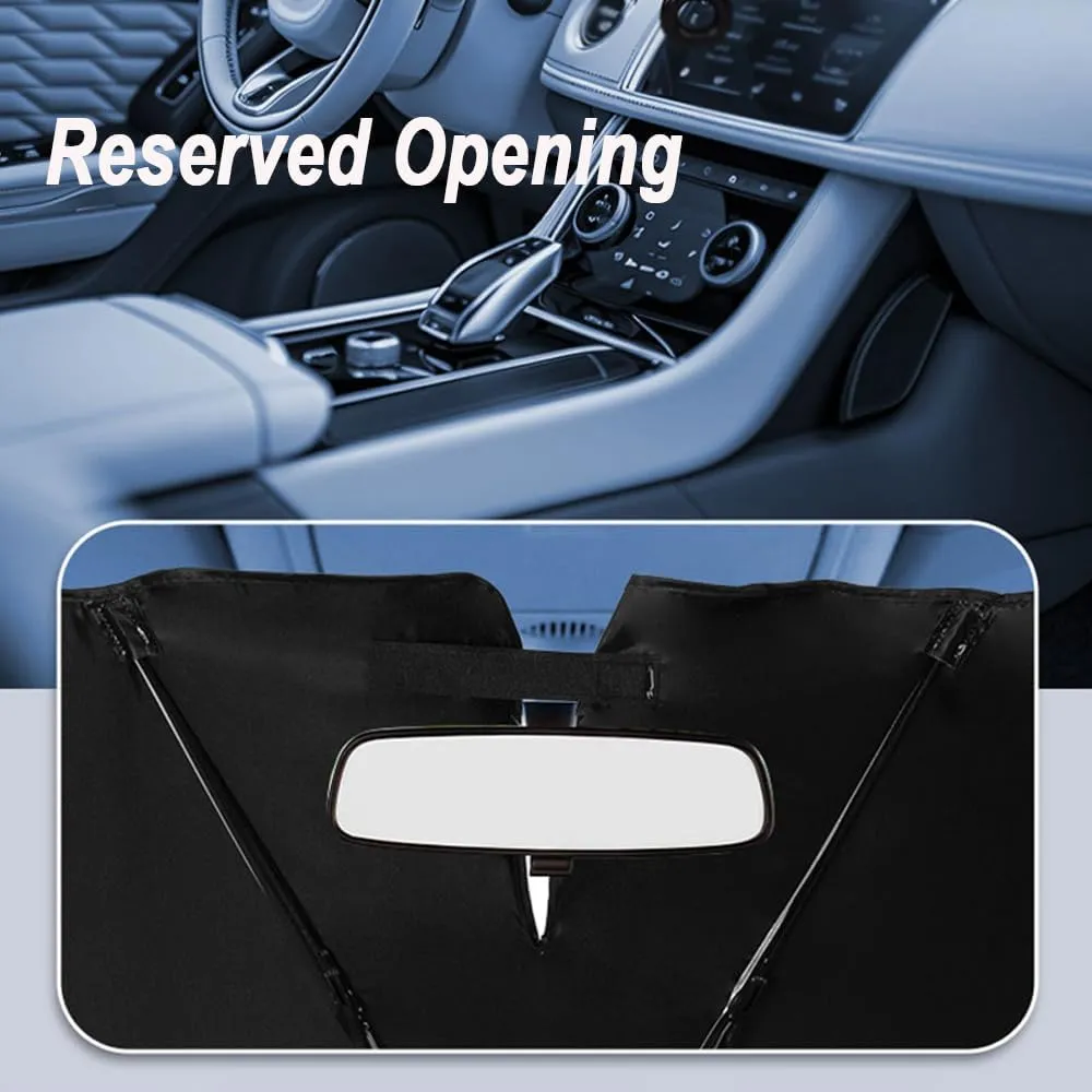 Car Sun Shield Umbrella for Nissan Kicks 2018 2019 2020 2021 2022 2023 2024 2025, Lightweight Folds Flat No Bulk with Pull String Handle Car Sunshade,ML (140 * 74 cm)