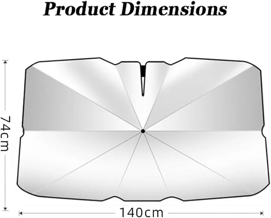 Car Sun Shield Umbrella for Nissan Kicks 2018 2019 2020 2021 2022 2023 2024 2025, Lightweight Folds Flat No Bulk with Pull String Handle Car Sunshade,ML (140 * 74 cm)