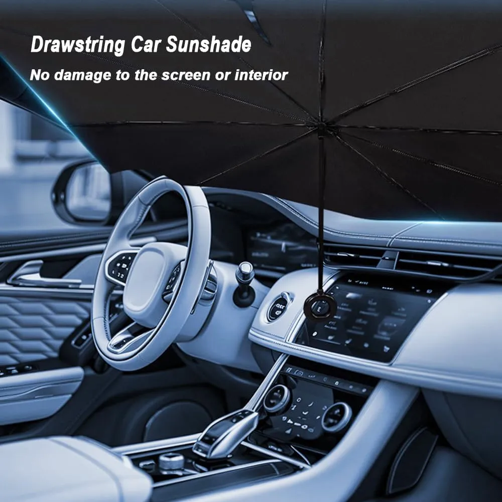 Car Sun Shield Umbrella for Nissan Kicks 2018 2019 2020 2021 2022 2023 2024 2025, Lightweight Folds Flat No Bulk with Pull String Handle Car Sunshade,ML (140 * 74 cm)