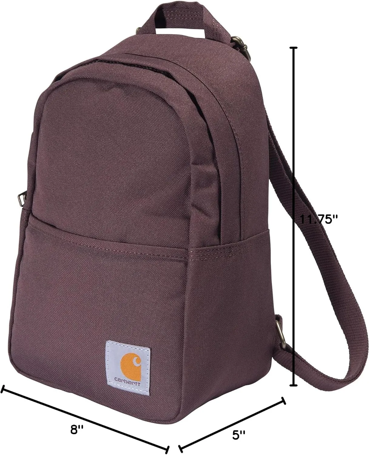 Carhartt Classic Mini Backpack, Durable, Water-Resistant Backpack with Adjustable Shoulder Straps, Wine