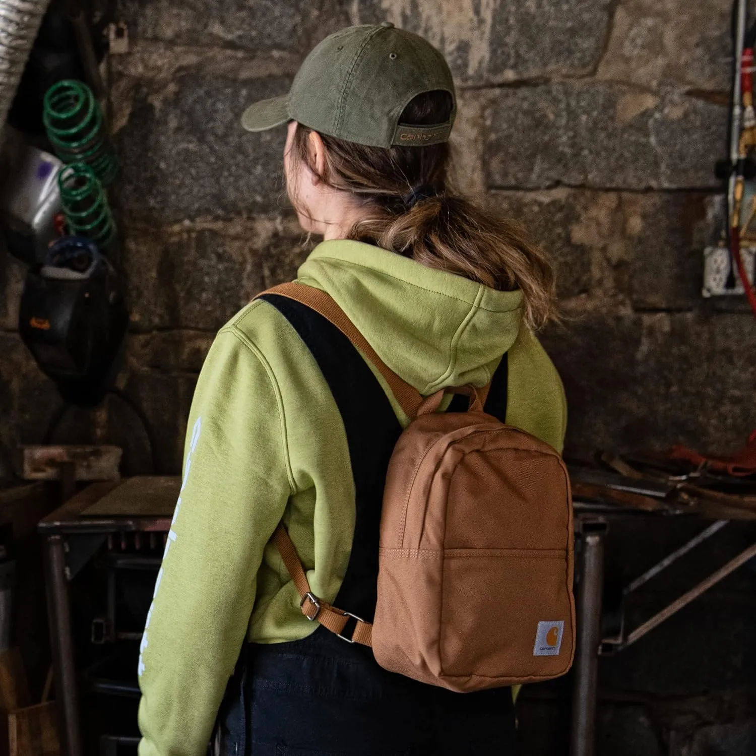 Carhartt Mini Backpack, Everyday Essentials Daypack for Men and Women, Brown, One Size