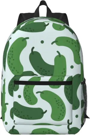Cartoon Cucumber Pattern Backpack for Worker Business Hiking Travel Shoulders Bag Fashion Backpack