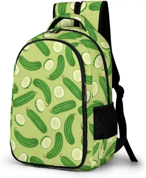 Cartoon Cucumber Pattern Backpack for Worker Teacher Business Hiking Travel Bag Shoulders Bag