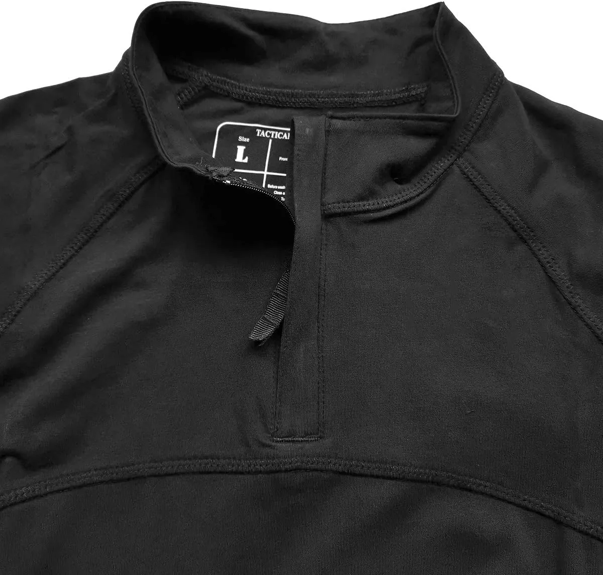 CARWORNIC Gear Men's Tactical Military Combat Shirt Cotton Stretch Army Camo Long Sleeve T Shirt with 1/4 Zip