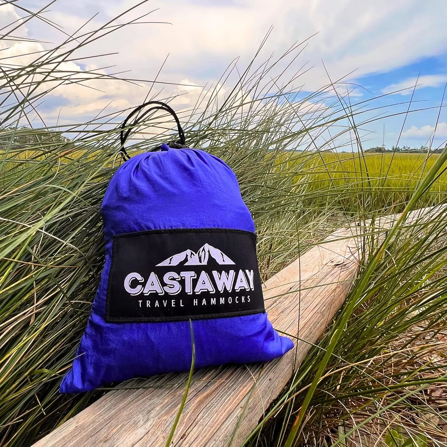 Castaway Travel Hammocks Double Galaxy Camping Hammock with 2 Tree Straps, Triple Stitched Durable Nylon Material, Compact Design for Backpacking, Travel, Beach, Backyard, Patio, Hiking