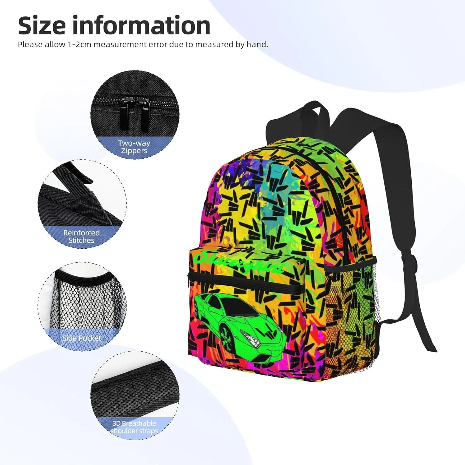 Casual Travel Daypacks Backpack With Lunch Box Sets Adjustable Shoulder Straps, Black3