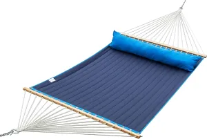 Ceara Patio Hammock Olefin Hammock Double Hammock for Two People Outdoor Patio Swing Chair Quilted Hammock Use Inside Outside Backyard Decor Porch Swing - Blue