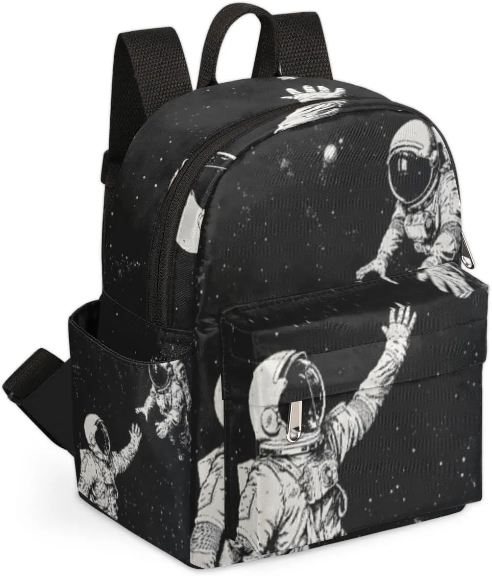 cfpolar Mini Backpack Purse for Women, Hand Drawn Astronaut Space Small Backpack Multi Functional Casual Daypack Soft Shoulder Bag Handbags for Ladies Travel Work