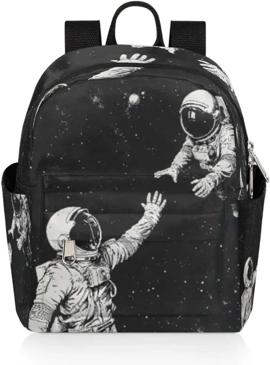 cfpolar Mini Backpack Purse for Women, Hand Drawn Astronaut Space Small Backpack Multi Functional Casual Daypack Soft Shoulder Bag Handbags for Ladies Travel Work