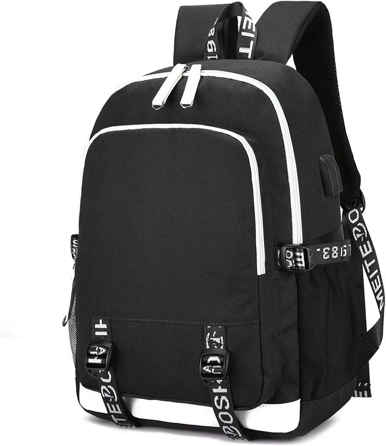 CHAIRAY Skz Canvas Backpack with USB Charging Port Hyunjin Jisung Felix Bangchan and Seungmin Knapsack