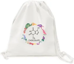 Checal Molecular Structure Chocolate Canvas Fabric Vegetable Fruit Folding Cinch Bag