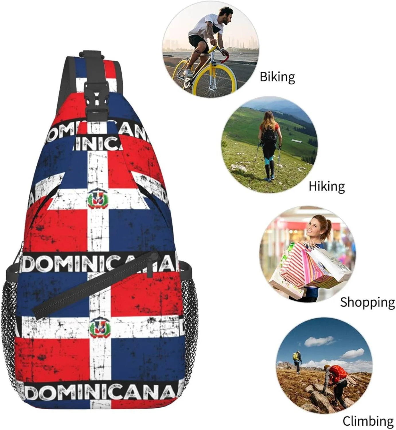 Chest Sling Bag Crossbody Shoulder Backpack Bag Gym Cycling Travel Hiking Daypack Cross Bag