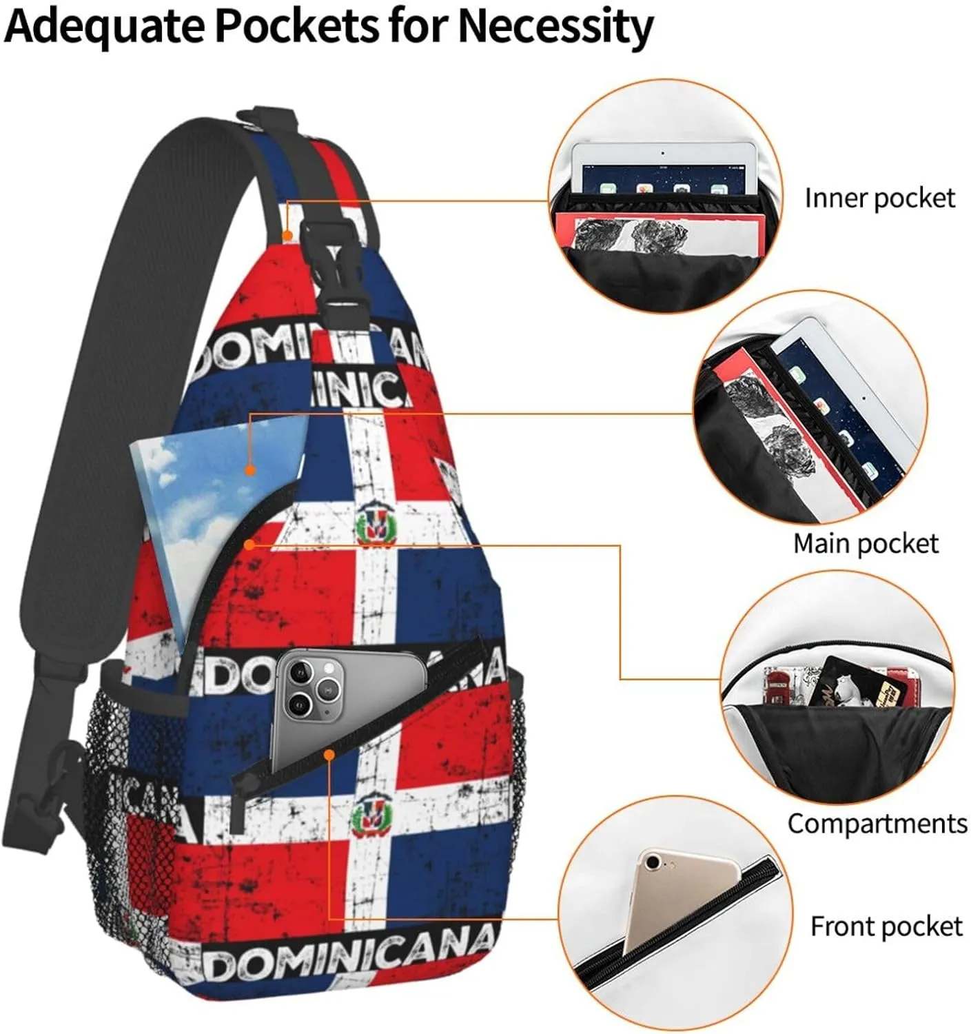 Chest Sling Bag Crossbody Shoulder Backpack Bag Gym Cycling Travel Hiking Daypack Cross Bag