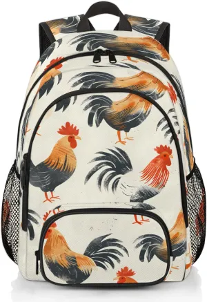 Chicken Carry on Travel Backpack for Women Men Water resistant Lightweight Rucksack Backpack for Weekender Casual Work Hiking Chicken Themed