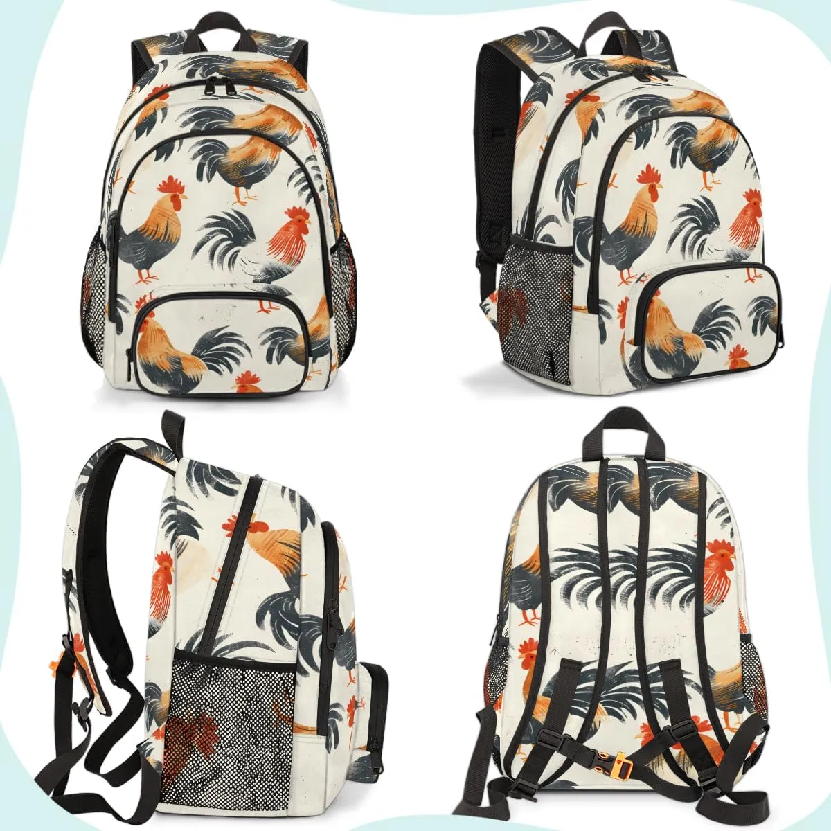 Chicken Carry on Travel Backpack for Women Men Water resistant Lightweight Rucksack Backpack for Weekender Casual Work Hiking Chicken Themed