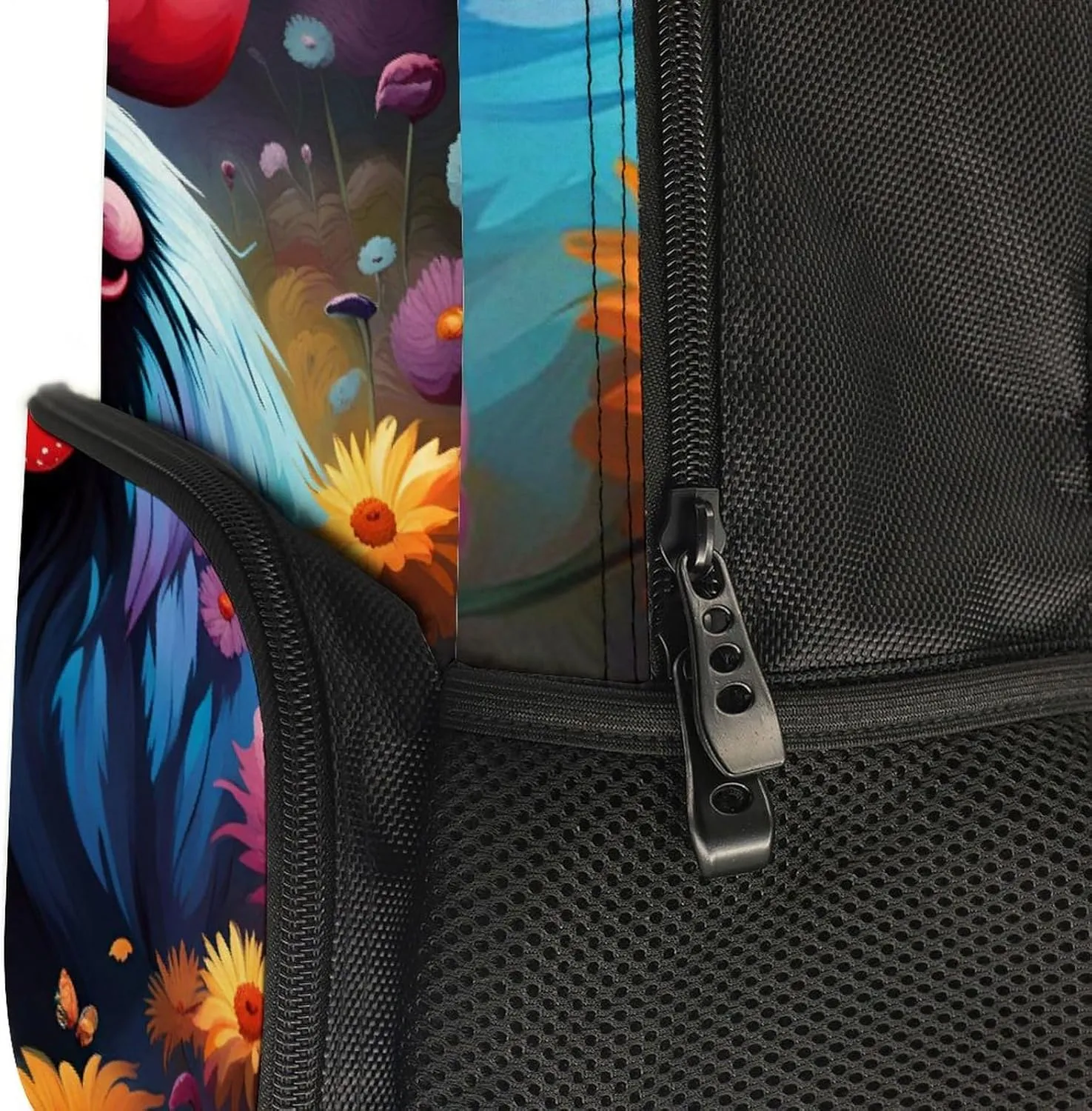Chicken Rooster Garden Flowers Painting Rucksacks Lightweight Multipurpose Anti-Theft Shoulder Bag Big Capacity Traveling & Camping Backpack With Side Pockets