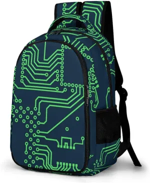 Circuit Board Pattern Unisex Backpack Casual Daypacks Dual Compartment Shoulders Bag for Camping Hiking Travel Gear