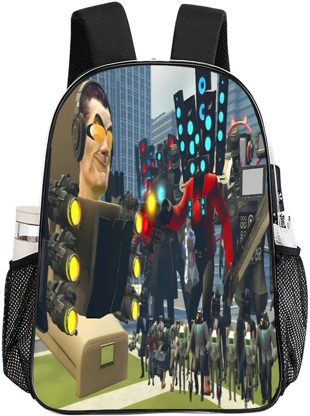 Clear Backpack Heavy Duty PVC Transparent Funny Toi-let Backpack 17"" Large Capacity See Through Bag for College, 43x32x13cm, Style-1