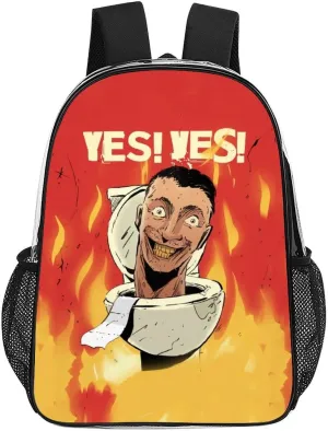 Clear Backpack Heavy Duty PVC Transparent Funny Toi-let Backpack 17"" Large Capacity See Through Bag for Travel, 43x32x13cm, Style-2