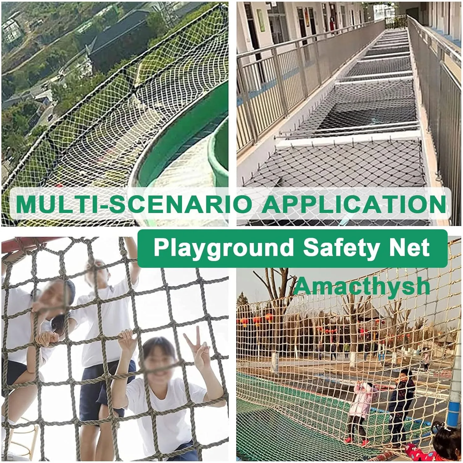 Climbing Cargo Net,Safety Rope Netting,Stairs Balcony Railing Protecting Rope Net,Climbing Net for Playground,Treehouse,Sport,Kids Pets,13.1 * 32.8ft