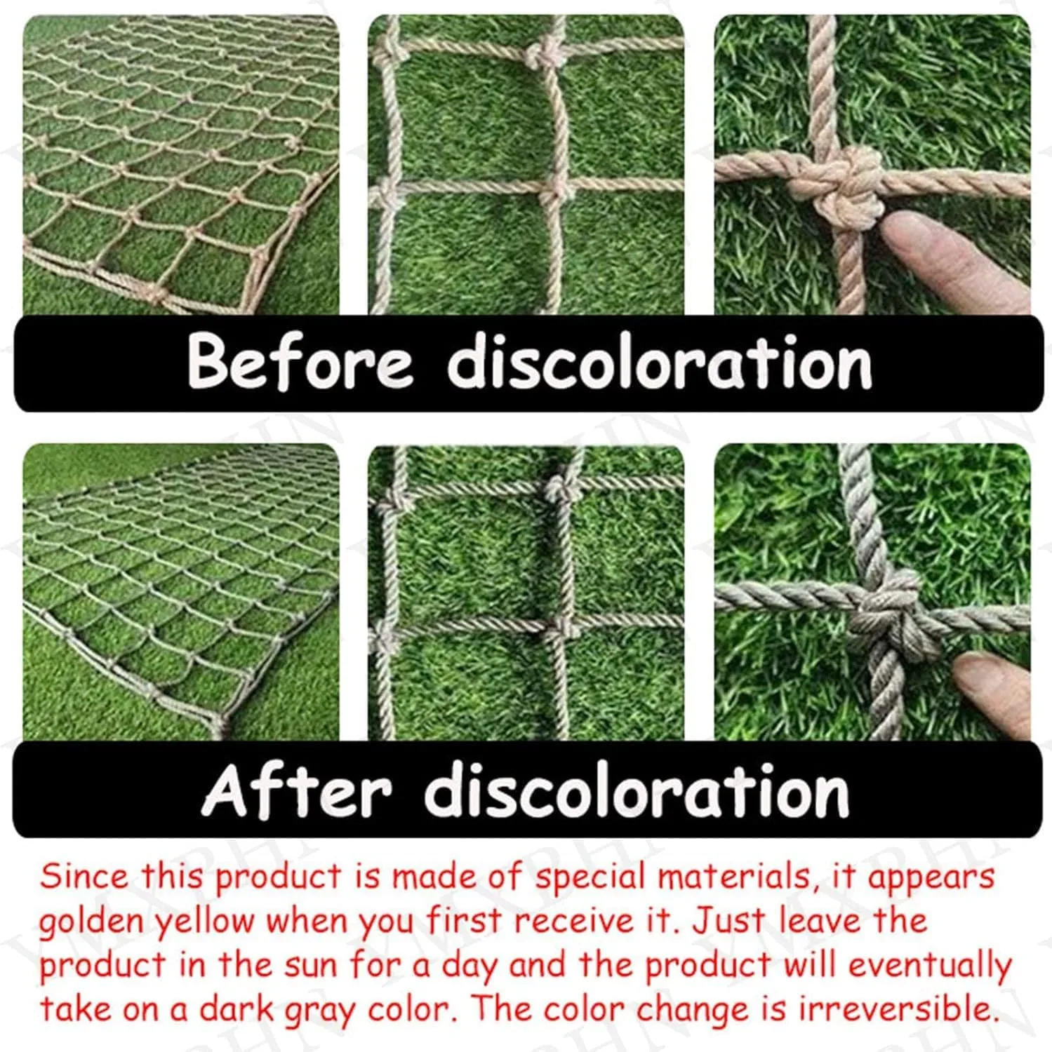 Climbing Net for Kids Adults - Durable Hemp Rope Netting for Outdoor Playground, Treehouse, and Adventure Courses - for Backyard, Park(100x100cm,8mm)