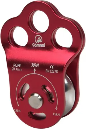 Climbing Pulley 30KN Three Holes Ball Bearing Single Pulley Rock Climbing Pulley for 13mm Rope Hauling, Rock Climbing, Rescue Applications, Zipline Sports Etc