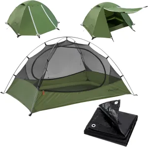 Clostnature Polaris Lightweight Backpacking Tent - 9’10'' x 9’10'' x 5'11'' Camping Tent with Matching Waterproof Tent Footprint, 6 Person Waterproof Tent with Camping Tarp for Outdoor, Hiking