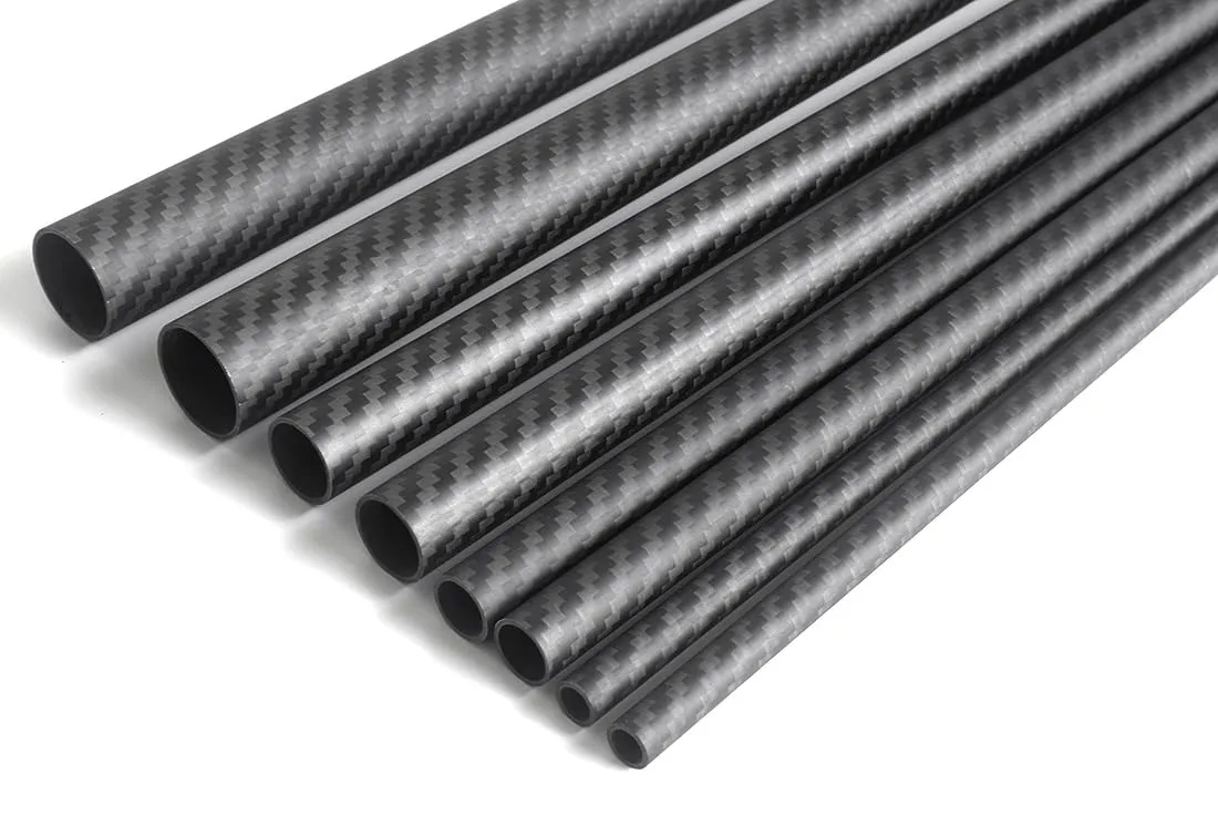 cncarbonfiber 4pcs 14mm Carbon Fiber Tube 14mmx12mmx330mm 3K Roll Wrapped Twill Matte Finish