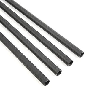 cncarbonfiber 4pcs 14mm Carbon Fiber Tube 14mmx12mmx330mm 3K Roll Wrapped Twill Matte Finish