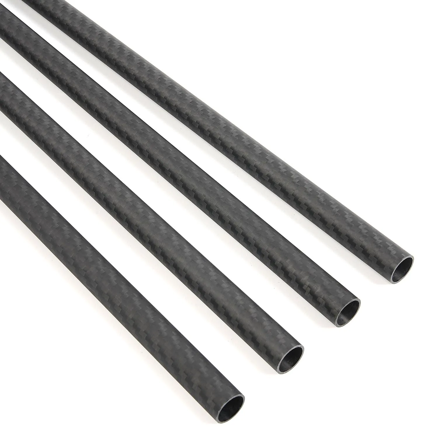 cncarbonfiber 4pcs 14mm Carbon Fiber Tube 14mmx12mmx330mm 3K Roll Wrapped Twill Matte Finish