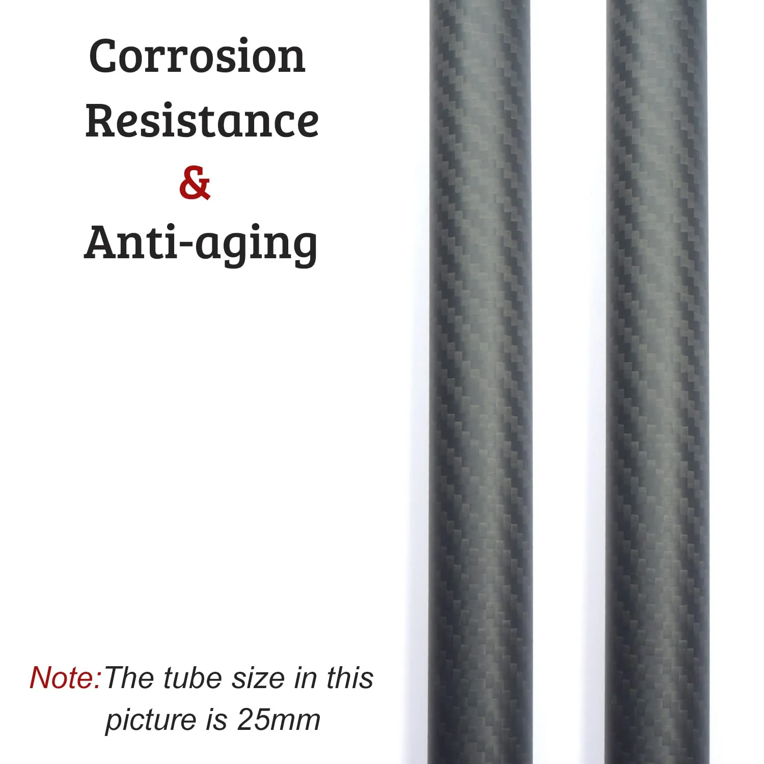 cncarbonfiber 4pcs 14mm Carbon Fiber Tube 14mmx12mmx330mm 3K Roll Wrapped Twill Matte Finish