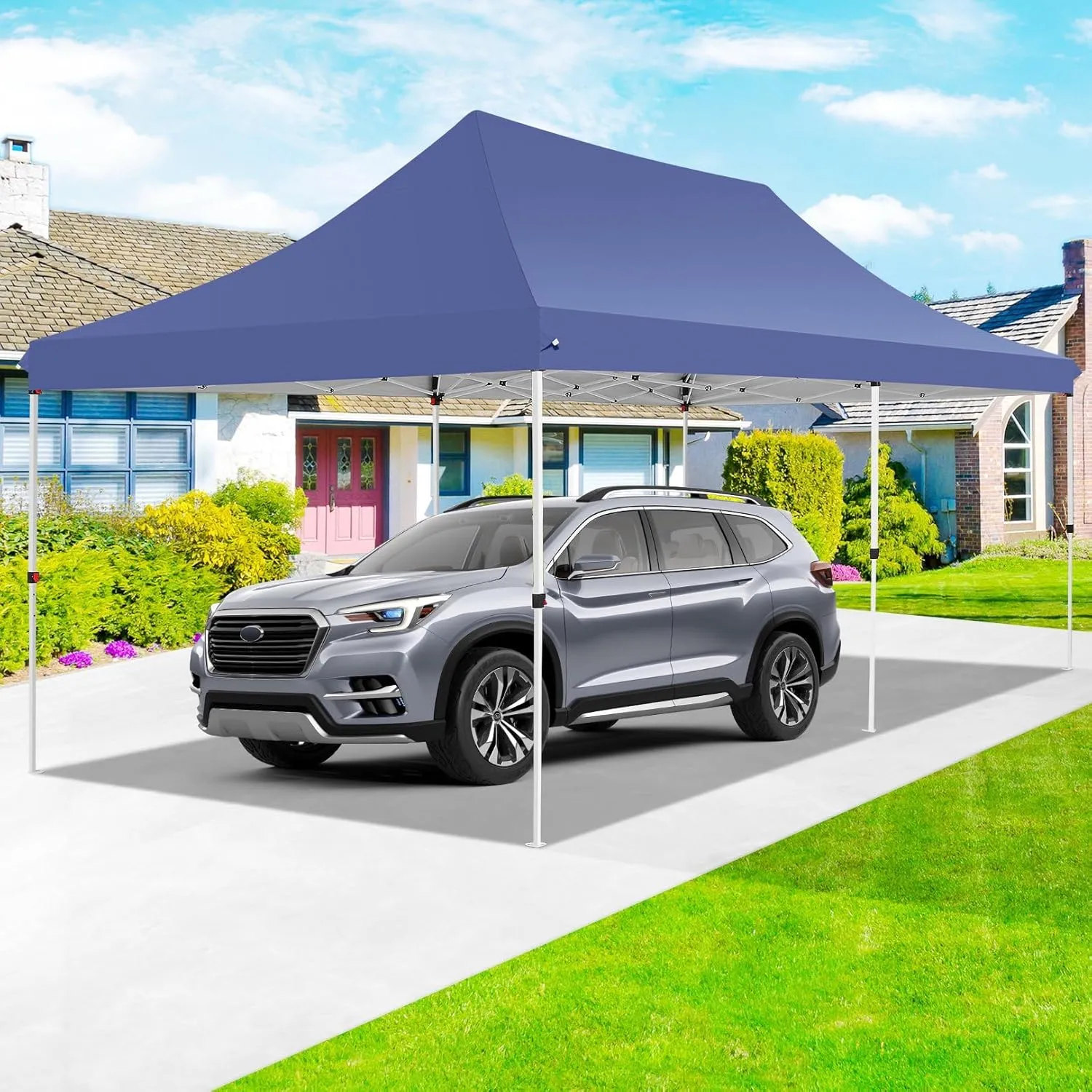COBIZI 10x20 Pop Up Canopy with 4 Sidewalls, Conical Party Tent 10x20 with 3 Adjustable Height Waterproof, UV-Resistant EZ Outdoor Gazebo with Carry Bag, Sandbag, Stake, Rope for Parties, Commercial