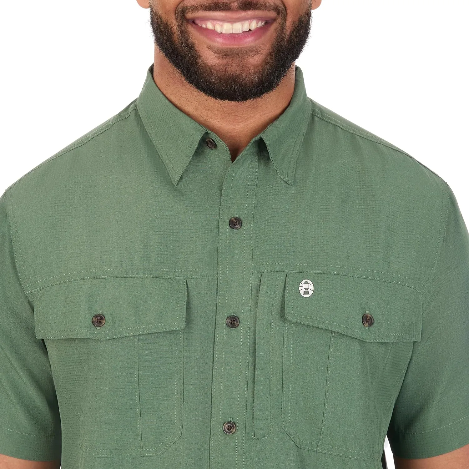 Coleman Mens UPF 40  Ultra Lightweight Quick Dry Short Sleeve Guide Shirt Outdoor for Fishing Hiking Camping