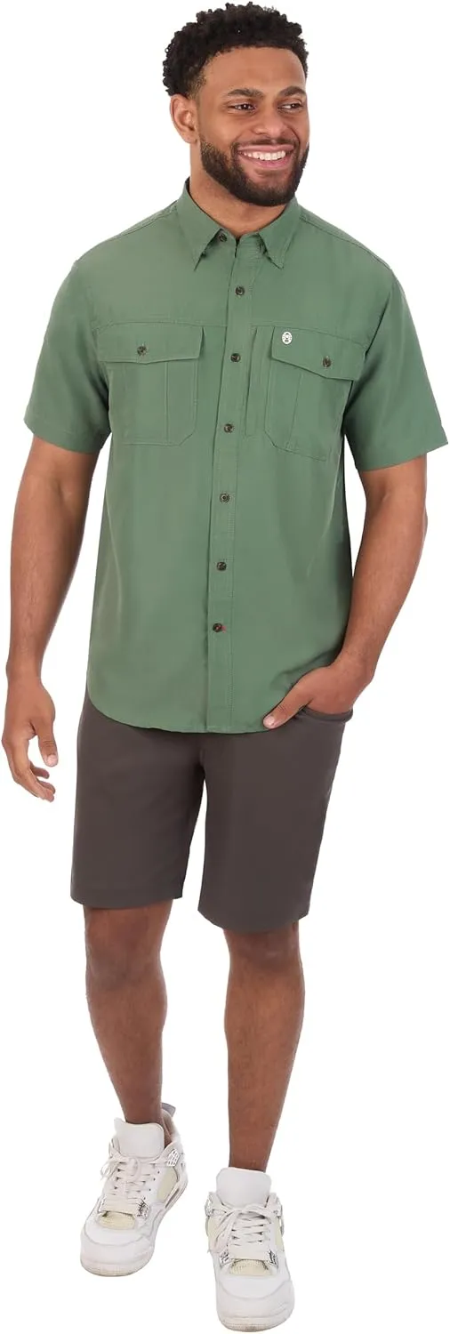 Coleman Mens UPF 40  Ultra Lightweight Quick Dry Short Sleeve Guide Shirt Outdoor for Fishing Hiking Camping