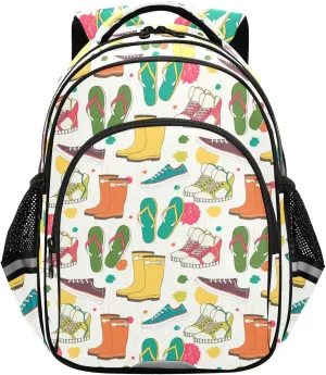 Colorful Shoes Pattern Backpack for Kids Elementary School Bag Boys Girls Bookbag Travel Backpack Daypack
