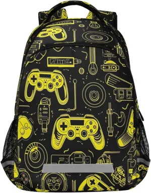 Colorful Video Game Controllers Design Waterproof Backpack - Casual Outdoor Sports Daypack with Ergonomic Shoulder Straps#205