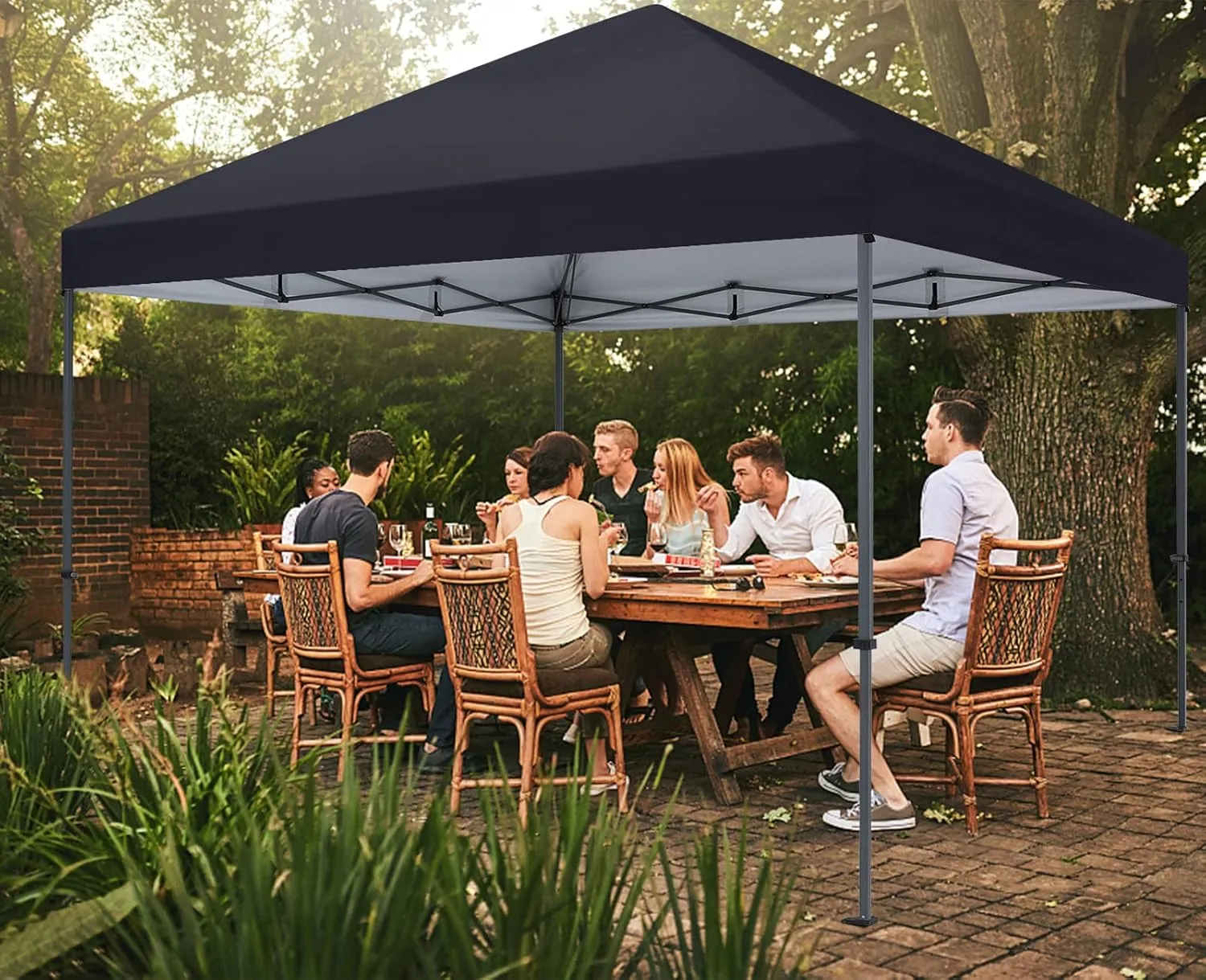 COOSHADE Durable Easy Pop Up Canopy Tent 12x12Ft(Black)