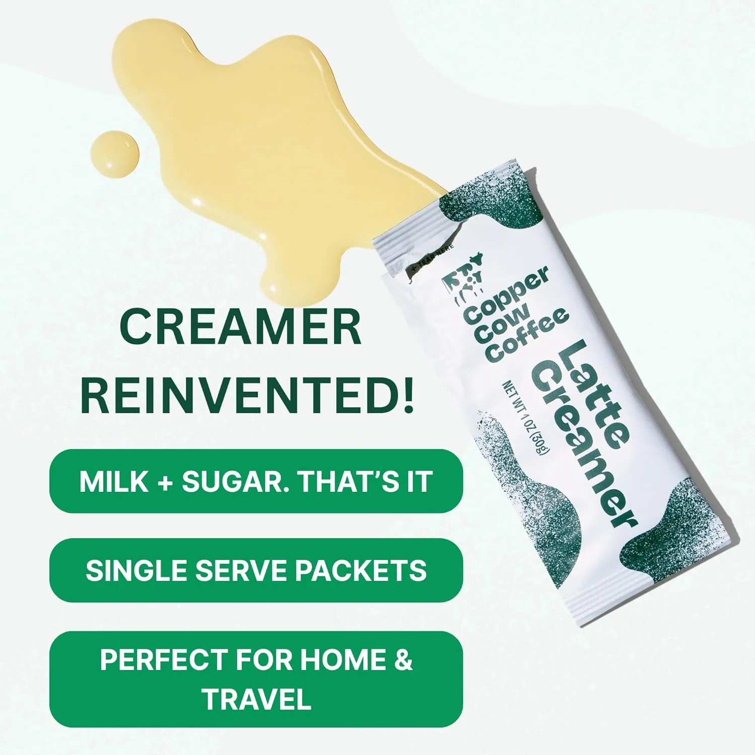 Copper Cow Coffee California Sweetened Condensed Milk Creamers – Single-Serve and All-Natural Pre-Filled Packets – (25 Pack)