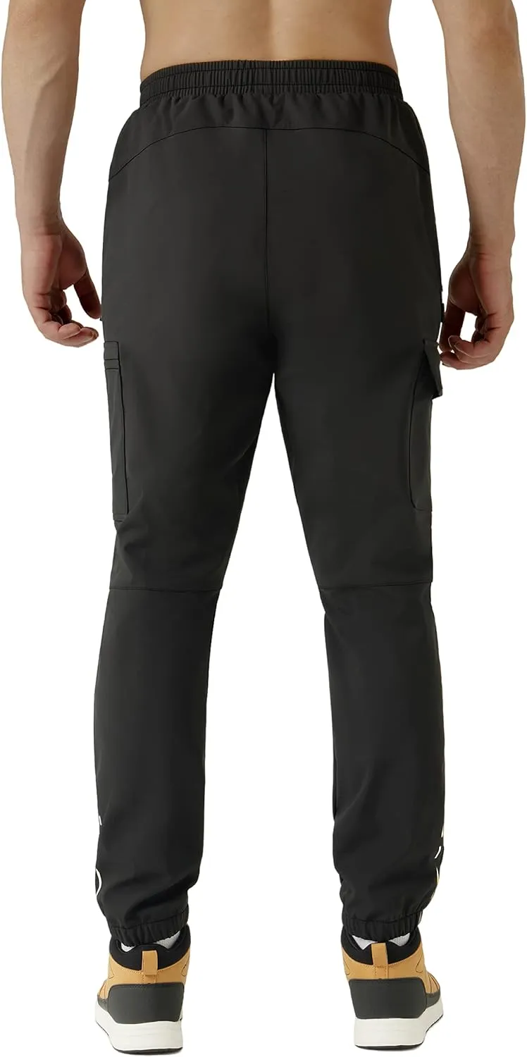 CQC Men's Fleece Cycling Bike Pants Windproof Thermal Athletic Sweatpants for Winter Outdoor Running Hiking