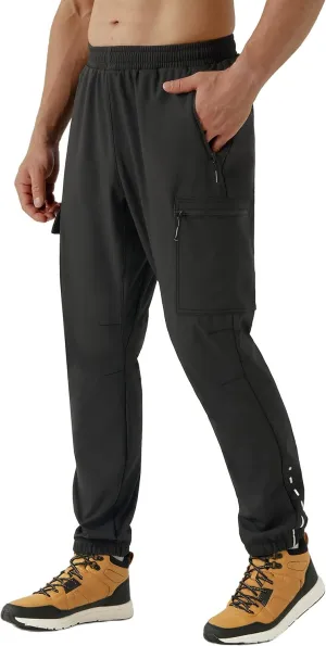 CQC Men's Fleece Cycling Bike Pants Windproof Thermal Athletic Sweatpants for Winter Outdoor Running Hiking