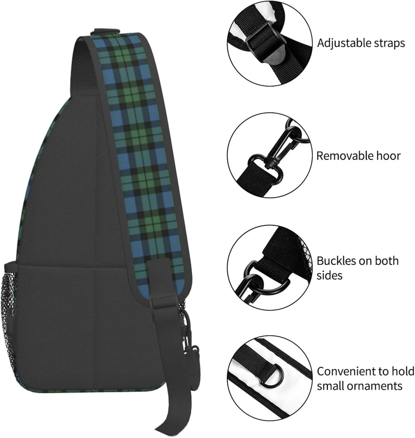 Crossbody Sling Backpack Clan MacKay Ancient Tartan Shoulder Chest Bag Daypack for Traveling Sport