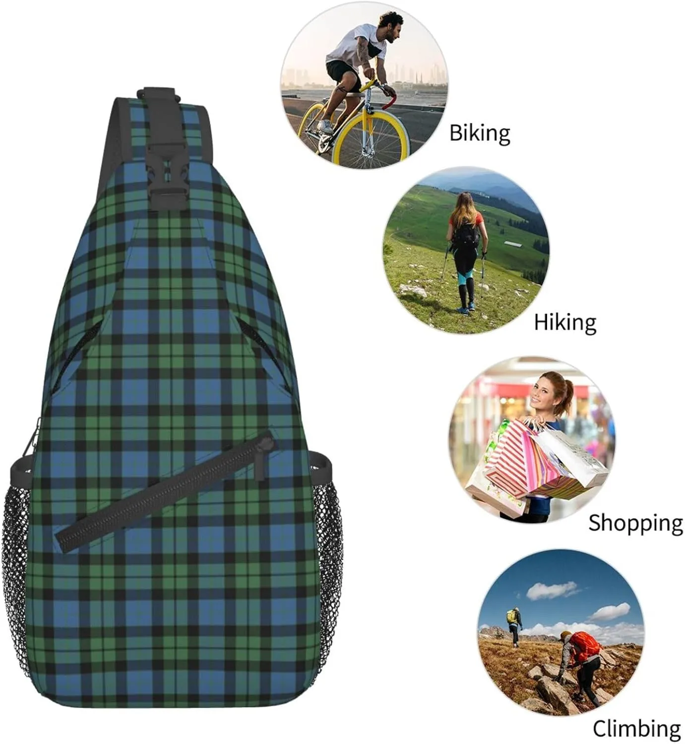 Crossbody Sling Backpack Clan MacKay Ancient Tartan Shoulder Chest Bag Daypack for Traveling Sport