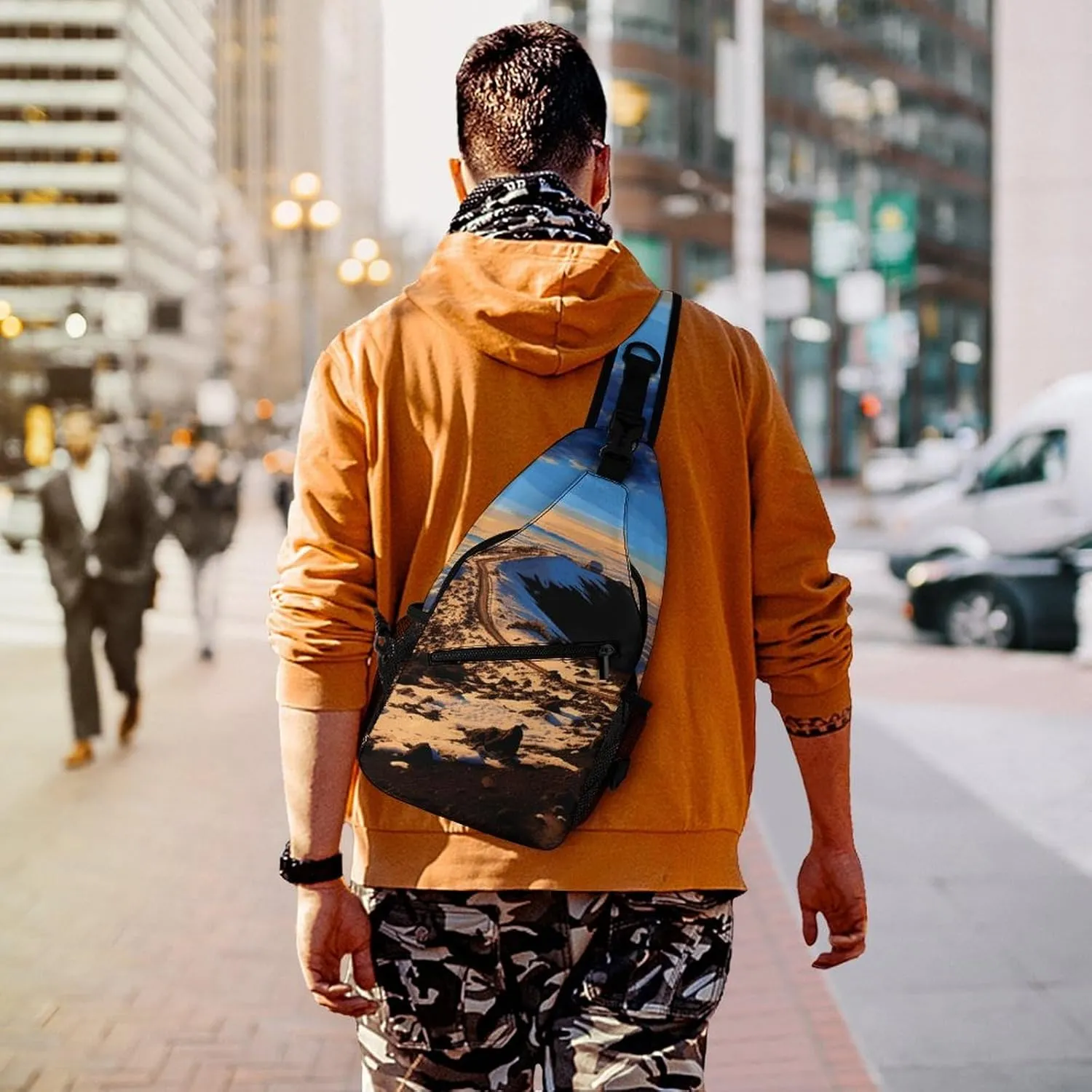 Crossbody Sling Bag Cat Under Blanket Backpack Sling Bag Travel Hiking Chest Bag Shoulder Bag Daypack