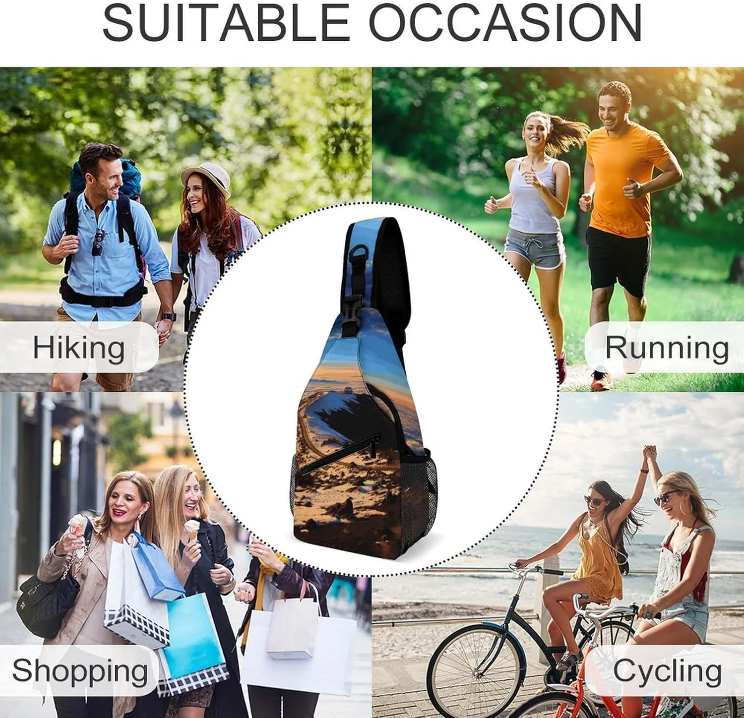 Crossbody Sling Bag Cat Under Blanket Backpack Sling Bag Travel Hiking Chest Bag Shoulder Bag Daypack