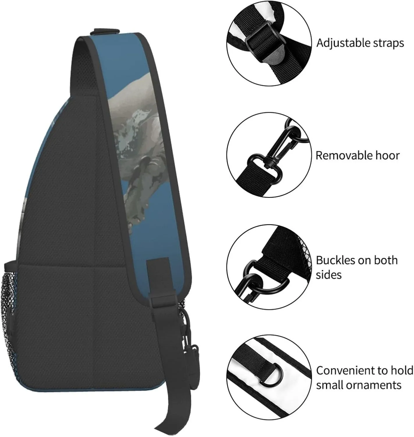 Crossbody Sling Bag for Men Women, Whale Sling Backpack Shoulder Chest Bag, Anti Theft Travel Hiking Daypacks